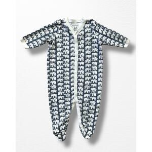 Roller Rabbit Hathi Snap-Up Footie, 0-3 Months